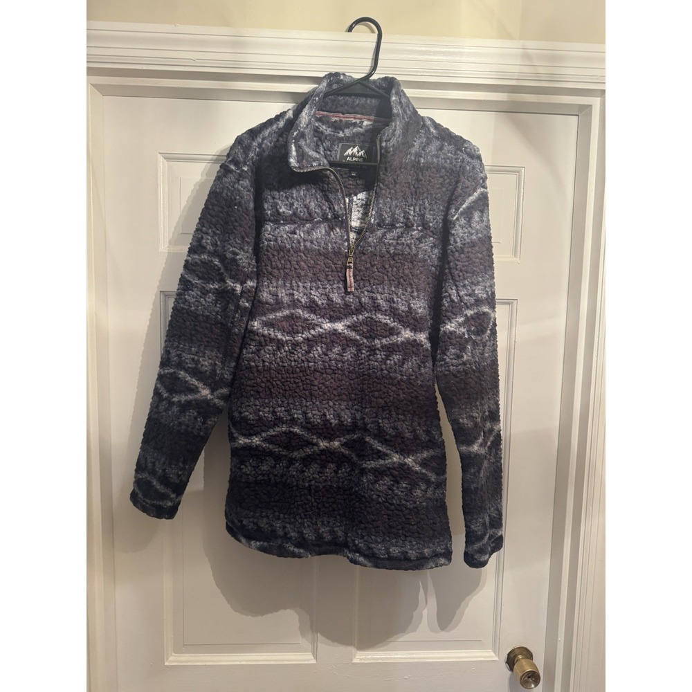 Alpine Sherpa Pullover Jacket Mens Medium Fleece Quarter Zip Warm Pockets Soft